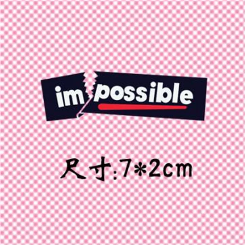 

Clothes printed letter patch deal with it impossible pattern Heat transfer printing Iron on patches for clothing Diy design logo