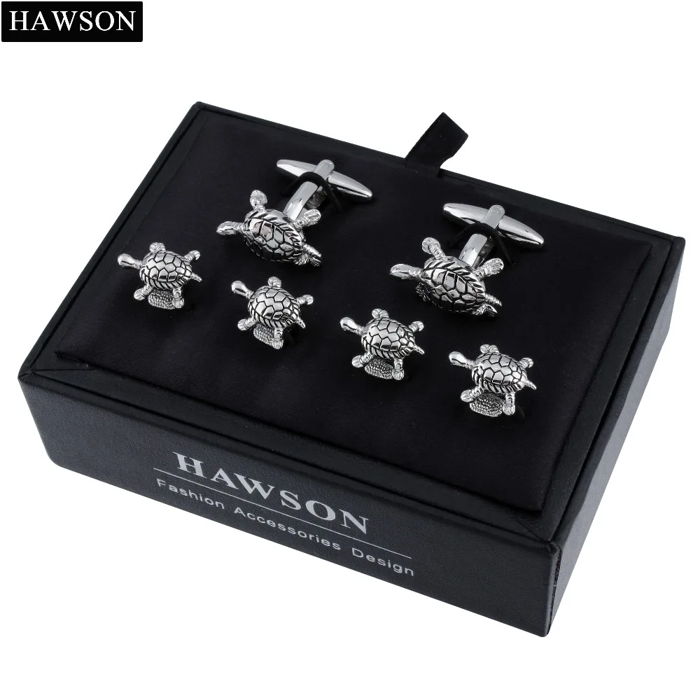 

Novelty Turtle Cufflinks Stud Sets Movable Head Feet Animal Cuff Links Button for Tuxedo Shirt with Present Box