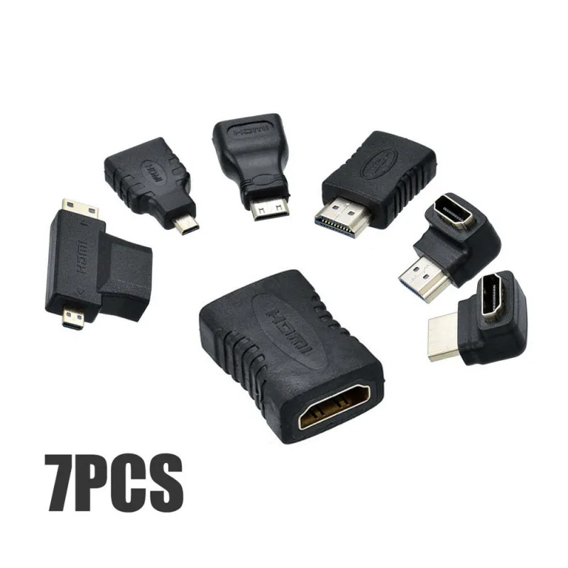7 шт. Переходник HDMI штекер-HDMI гнездо адаптер 4K конвертер мини микро разъем