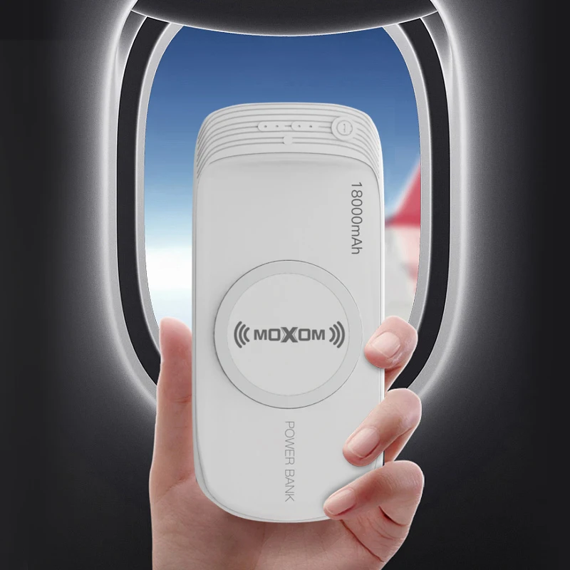 MOXOM 18000 мА ч беспроводное зарядное устройство внешний аккумулятор для iPhone 7 X samsung
