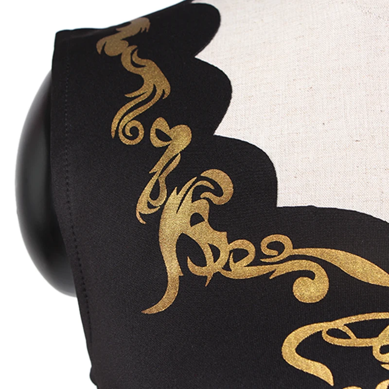 Square Collar Black Mini Dress With Gold Flowers Fashion Sleeveless Club Style Summer Clothes Vestido Sexy Party Dresses | Женская