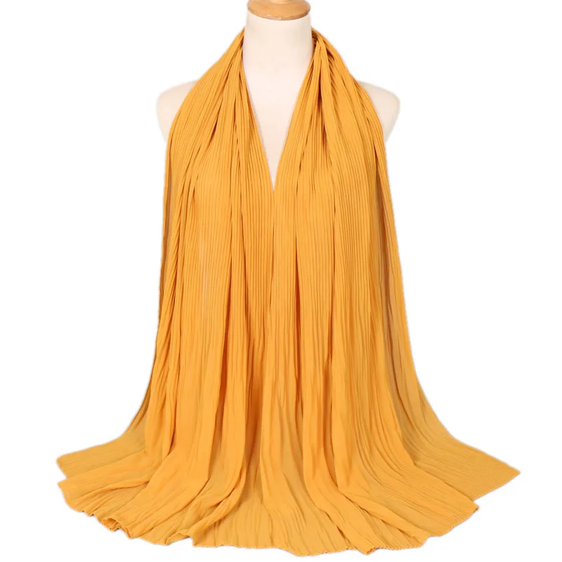 15 Muslim Women Crinkle Hijab Shawl Female Headscarf Plain Chiffon Islamic Turban Instant Scarf Ready To Wear Wrap Head foulard - Цвет: 15