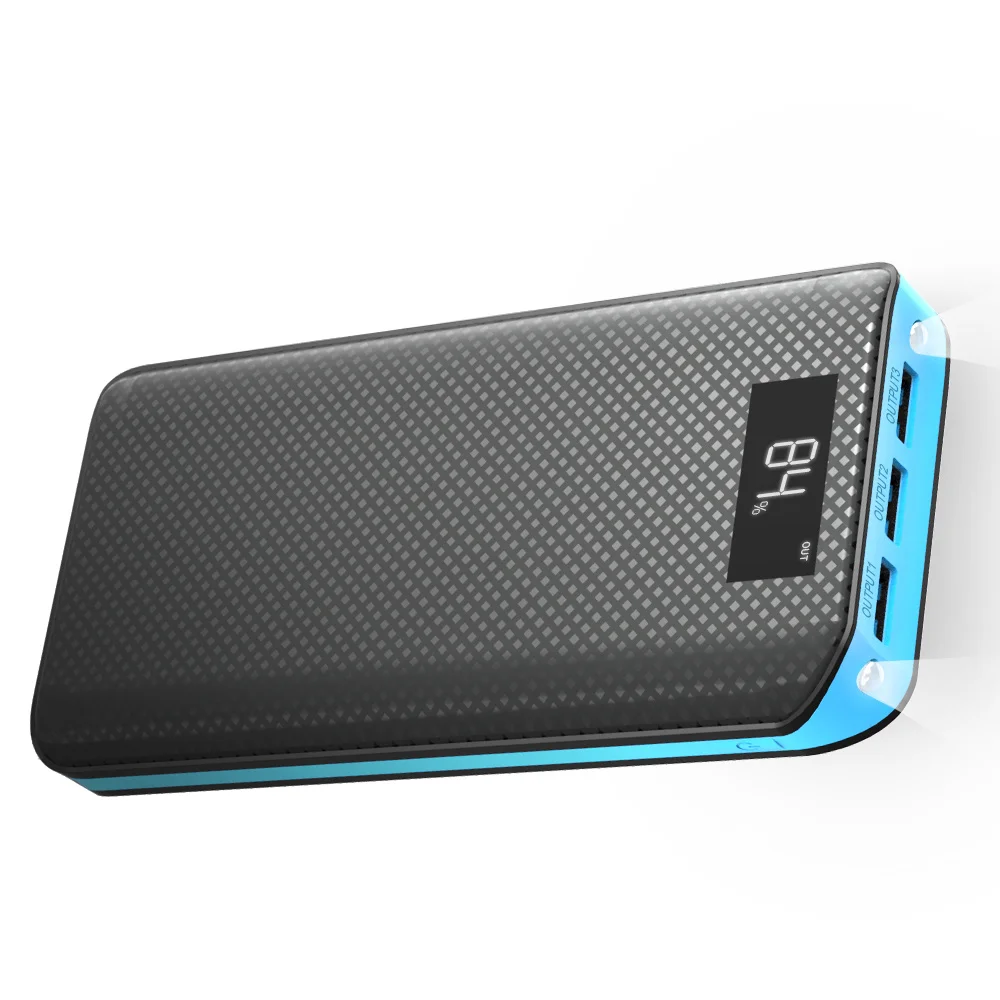 Blue power bank X-DRAGON внешний аккумулятор 20000 мАч светодиодный 3USB портативный внешний аккумулятор зарядное устройство для сотовых телефонов Xiaomi - Цвет: Blue power bank