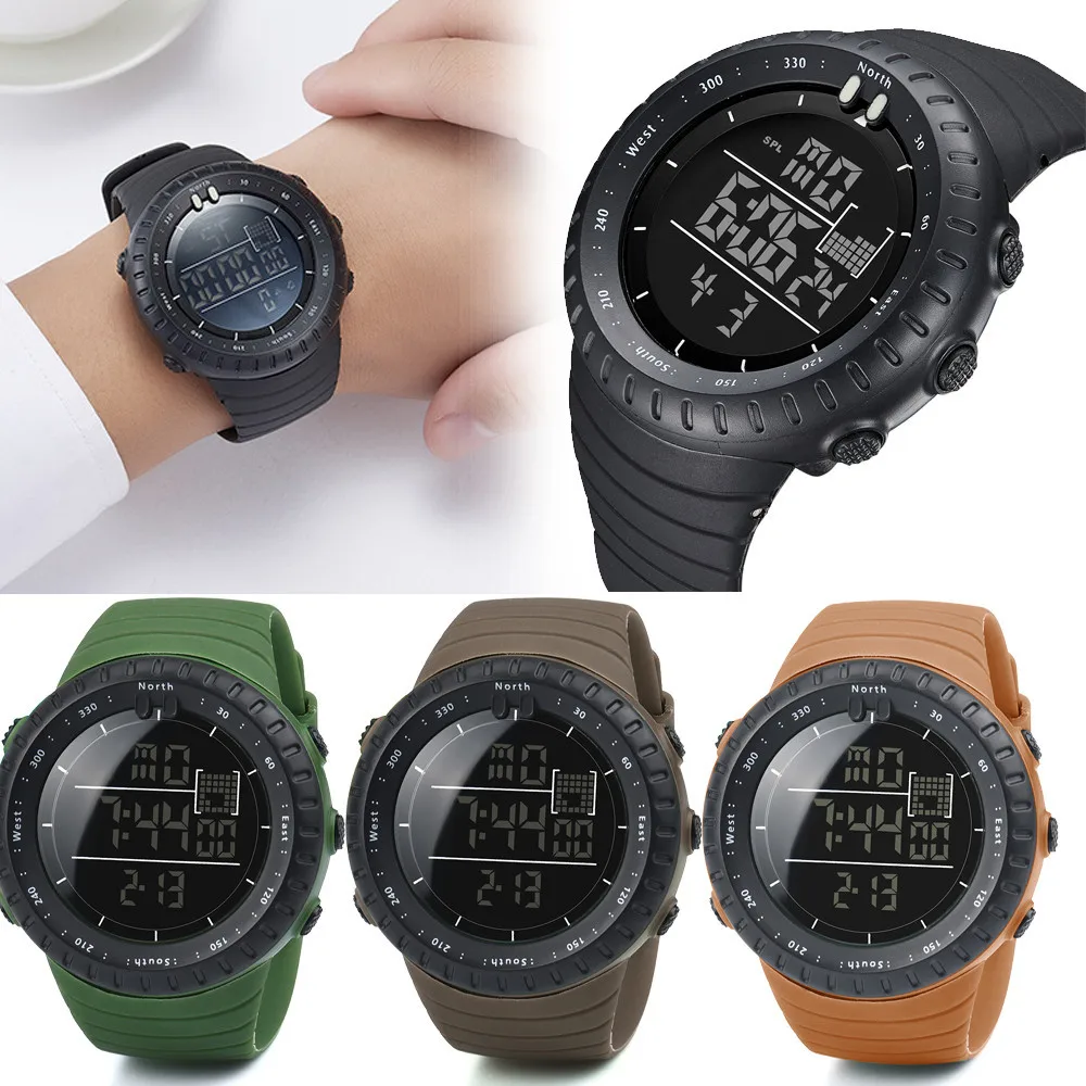 

Vogue Casual Sports Men's Watches New Fashion Black Rubber Band Man Digital Army Military Quartz Wrist Watch erkek kol saati A65