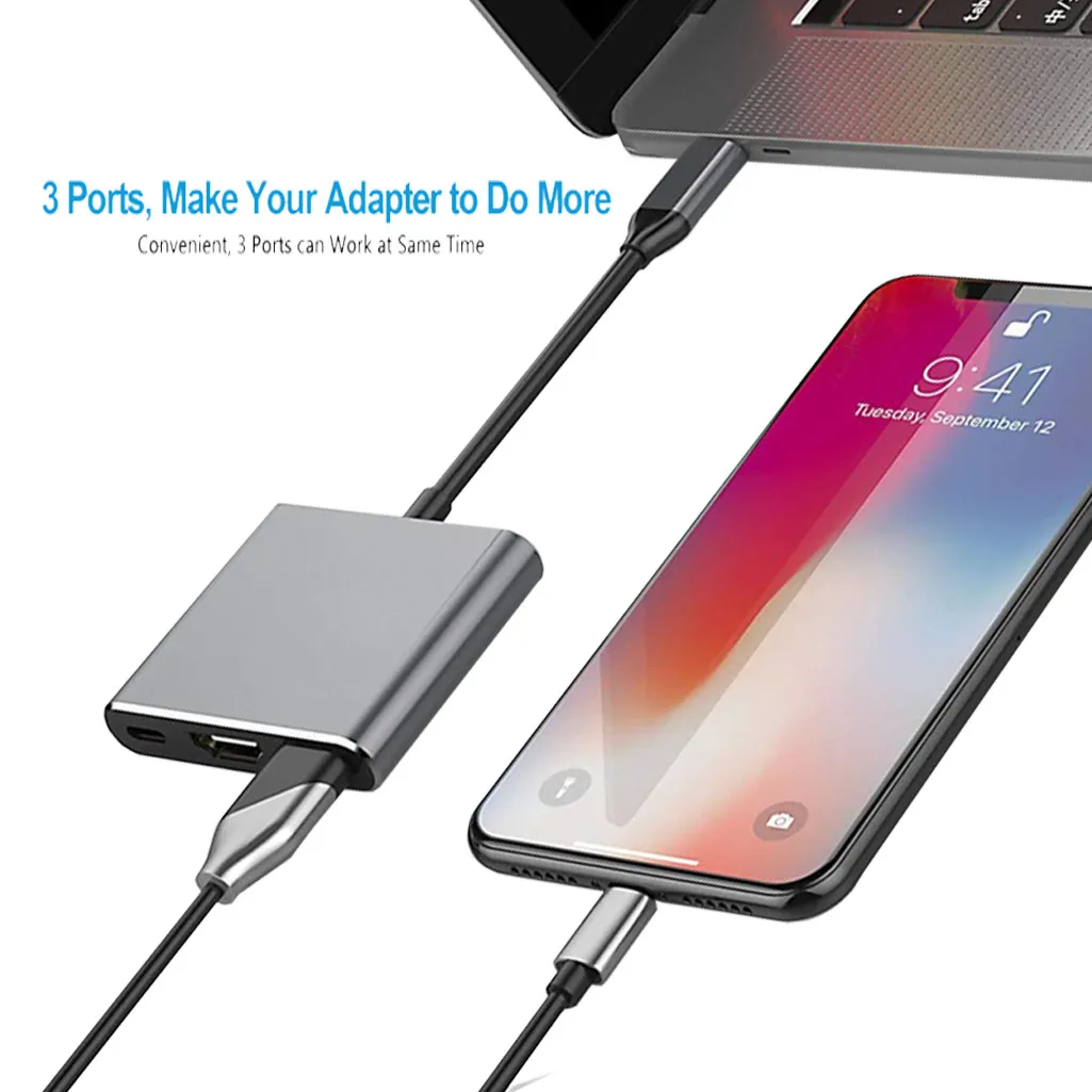 Выходной порт HDMI с поддержкой 4K Ultra HD USB 3.0 Type-C в серый USB-C 3 1 Кабель-адаптер для Apple 66