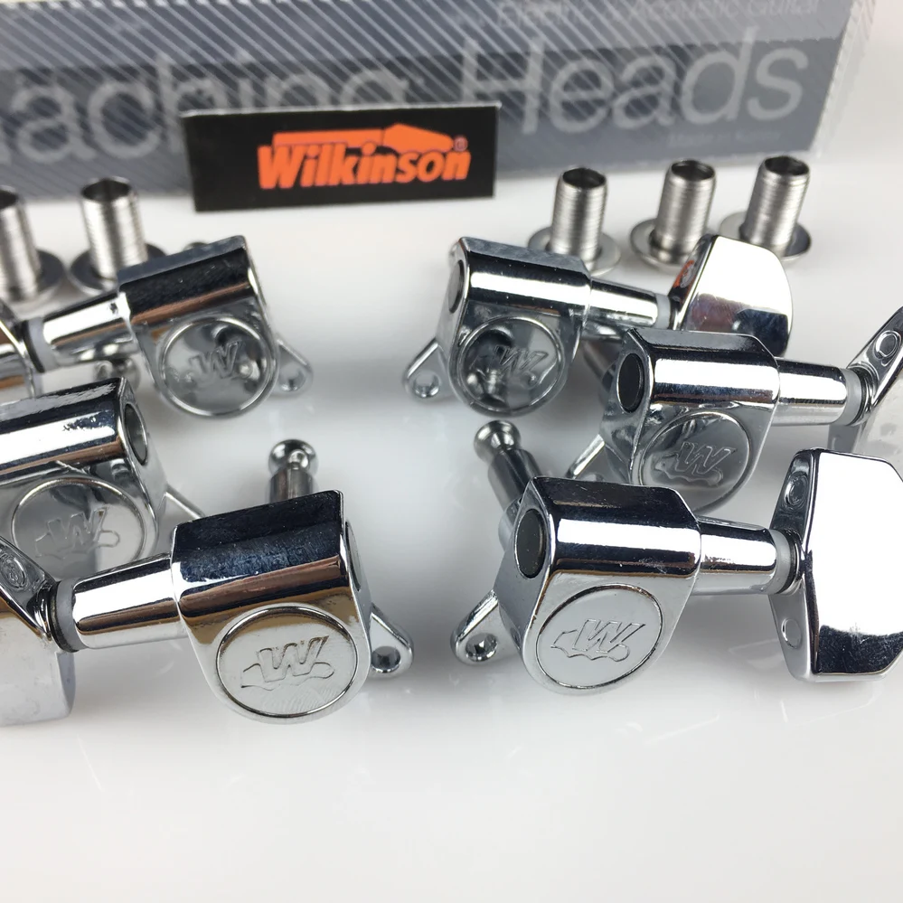 

NEW wilkinson WJN-01 3R-3L Guitar Machine Heads Tuners WLS 3+3 Chrome Silver Tuning Pegs ( With packaging )