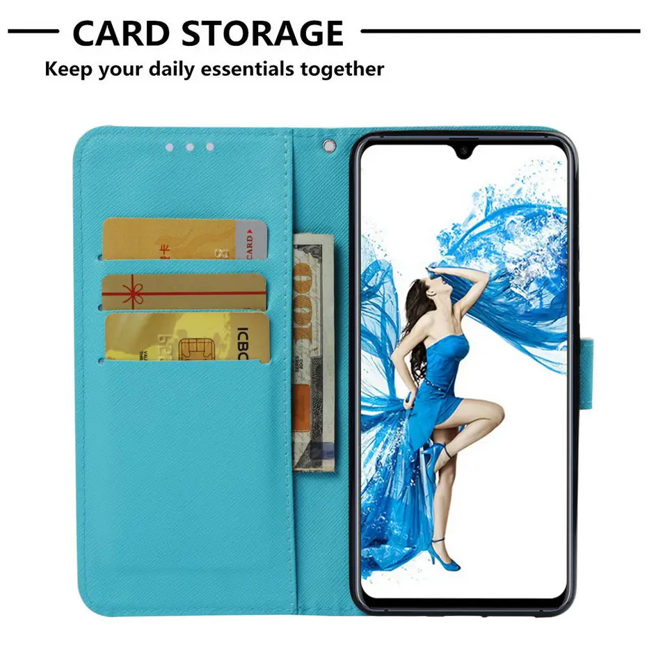 Роскошный кожаный флип чехол для huawei Mate 20 Pro кошелек Lite 3D Визуальный узор
