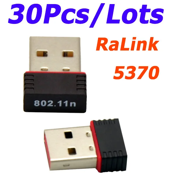 30 шт./лот Ralink 5370 150 Мбит/с беспроводной мини WiFi USB адаптер Соединительная плата локальной компьютерной сети адаптер для SKYBOX/Openbox/STB