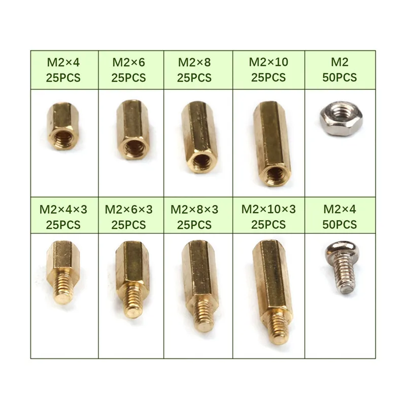 ZENHOSIT 300 шт. M2/M3 с шестигранной головкой, латунные противостояние, распорные винты, Резьбовая колонна, Мужская/Женская электрическая печатная плата, стоячий комплект