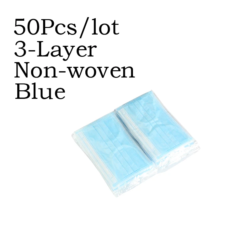 Non-woven Blue 50 шт./лот 4/3-слойные Детские маски активированный уголь или нетканые детские одноразовые маски - Цвет: Non-woven Blue