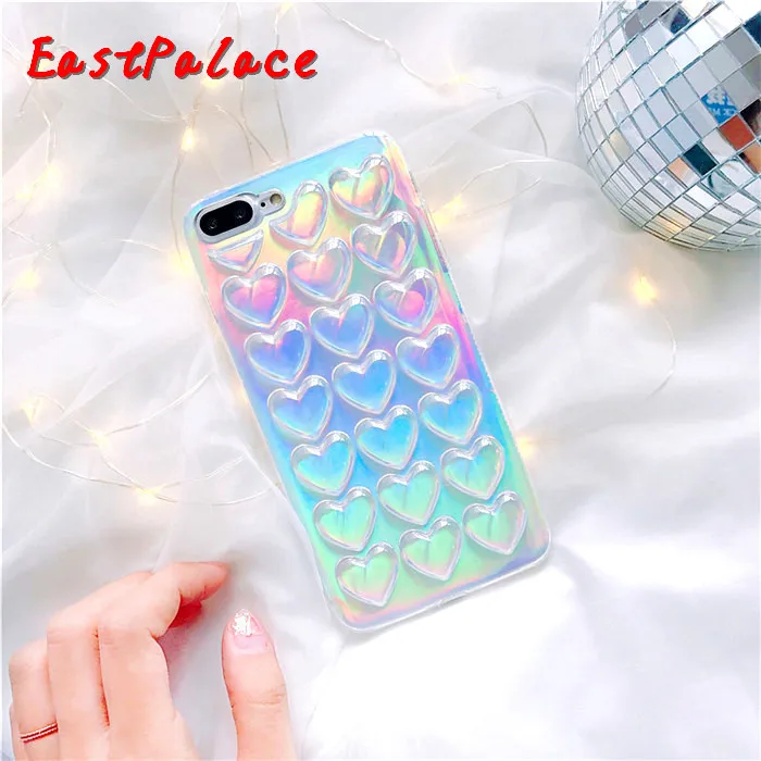 3D кавайный голографический прозрачный чехол для IPhone X XS 10 8 8P 7P 7 6 6s Plus телефона