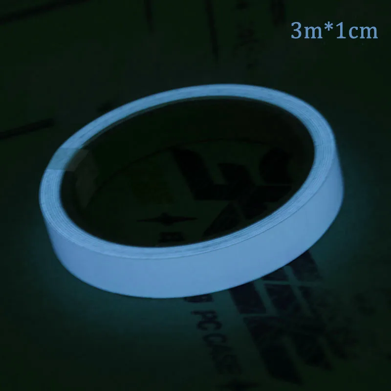 Blue 3mx1cm 3 м светящаяся лента наклейка высокая яркость светящаяся Съемная Водонепроницаемая фотолампа светится в темноте сигнаПредупреждение лента безопасности - Цвет: Blue 3mx1cm