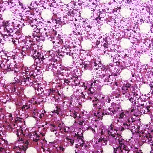 Фиолетовый 20CM*34CM Polka Dots Glitter Fabric Faux Leather Sheets For Bows Handmade Decoration Crafts Materials Bag Shoes Accessories - Цвет: Фиолетовый