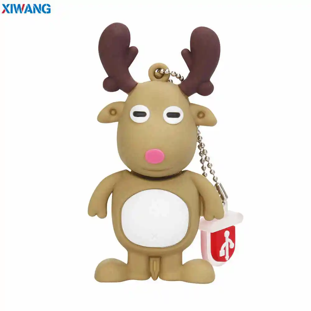 1 XIWANG USB флеш-накопитель 128 ГБ, флеш-накопитель, мультяшный снеговик, Рождественская елка, подарки, 64 ГБ, 32 ГБ, 16 ГБ, 8 ГБ, 4 Гб, олень, Санта-Клаус, ручка-накопитель - Цвет: 1