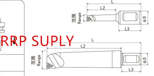 1 шт. SBJ1220-50L расточной планки, используйте с F1-12 расточной головкой, диапазон расточных отверстий: 20-25 мм