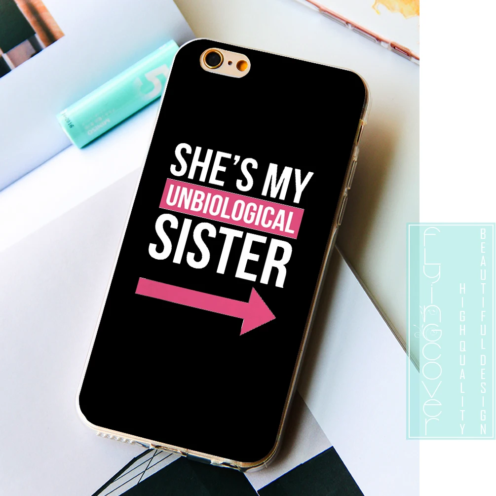 Coque unbiomic Sister Best Friend прозрачный мягкий силиконовый чехол из ТПУ для iPhone X 7 8 Plus 5s 5 SE 6