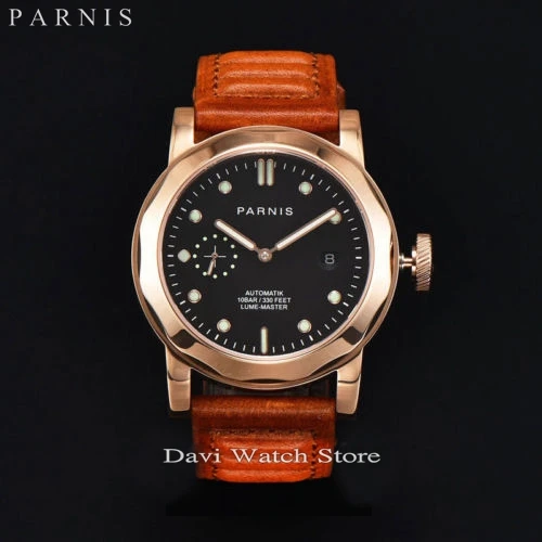 Мужские часы с автоматической датой и сапфировым стеклом 44 мм | Наручные