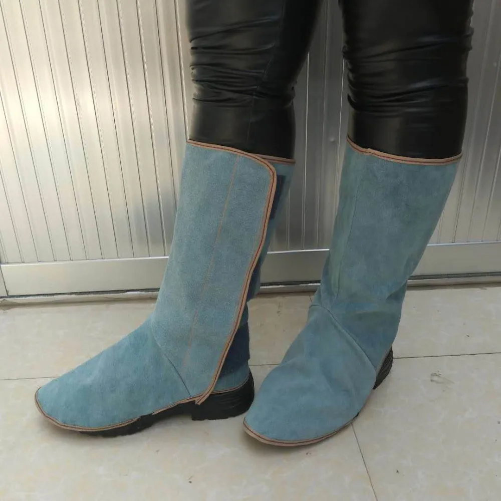 Сварочный Gaiter спилок кожаный чехол для обуви огнестойкий анти-тепло износостойкий Рабочий стол сварочный подножки защитный чехол