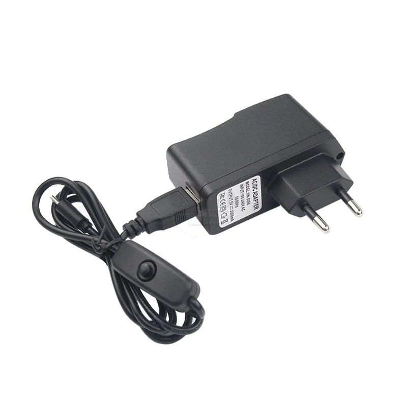 Raspberry Pi 3 адаптер питания переменного тока комплект 5 в 2.5A Micro USB кабель USB зарядное устройство для Raspberry Pi 3 model B+ plus переключатель включения - Цвет: EU