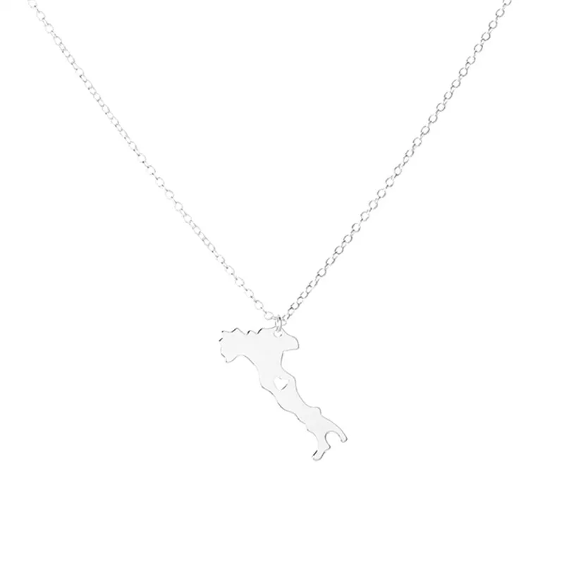 Ожерелье с кулоном в виде карты сердечком ожерелье из Италии ювелирные изделия