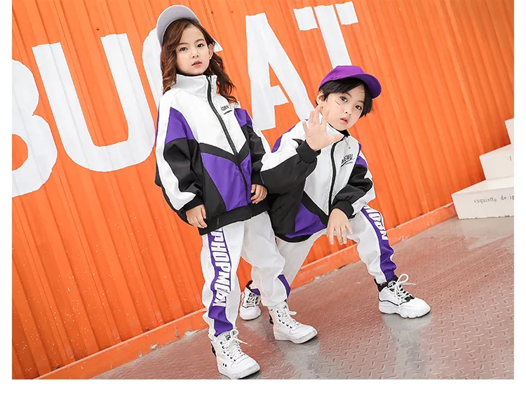 New Woman Man Girls Boys Kids Street Dancing Costume Loose Hiphop Jazz Hip Hop Suit Clothes for Competition Stage Show Ballroom