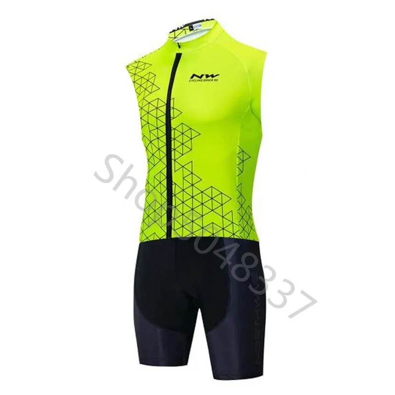 1 NW триатлон костюм для велоспорта Skinsuit Быстросохнущий без рукавов Велоспорт Джерси Мужская велосипедная Одежда Майо ciclismo hombre - Цвет: 1