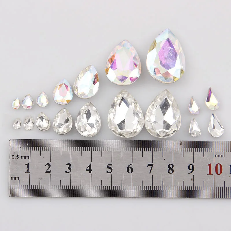 Waterdrop Point back Crystal Clear AB Fancy Stone Glass Rhinestone For DIY Wedding Dress Jewelry Making | Дом и сад