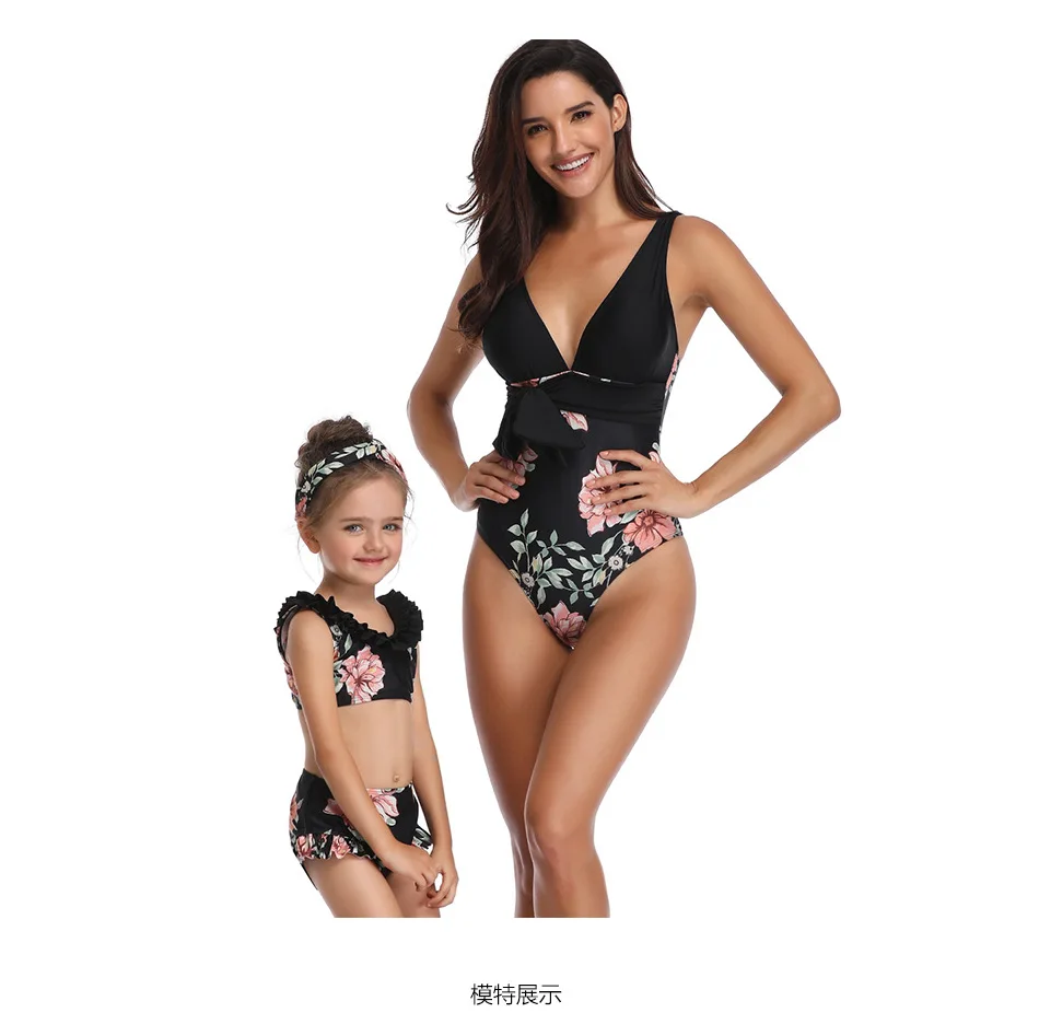 Mother and Daughter 2 шт., купальный костюм «Мама и я», купальник для мамы и дочки, купальный костюм «Мама и я», бикини, коллекция года, летние одинаковые комплекты для семьи, купальный костюм - Цвет: Mother and Daughter