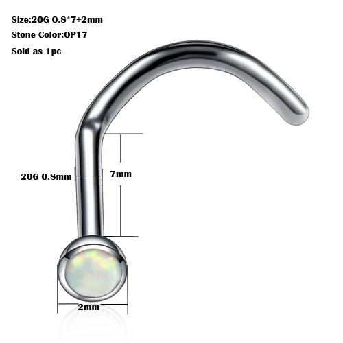 1 шт. титановые OP17 пирсинг носа Daith Helix пирсинг BCR Серьги Cartiliage Tragus Пирсинг Кольца бренда CBR микро кожные ювелирные изделия - Окраска металла: T4412