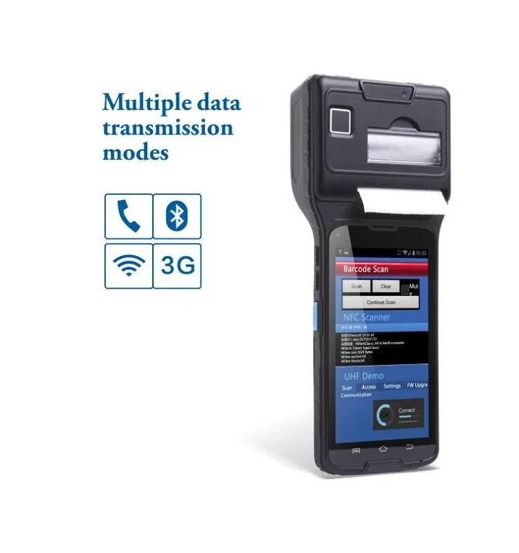 

5-дюймовый Pos-терминал Andriod, Rfid UHF 2D считыватель штрих-кодов с NFC-считывателем, термопринтер WIFI Bluetooth 4G LS550S(2D + UHF)