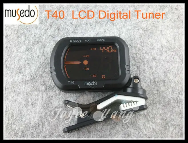 Цифровой гитарный тюнер MUSEDO T 40 LCD с клипсой черные тюнеры для басов скрипки