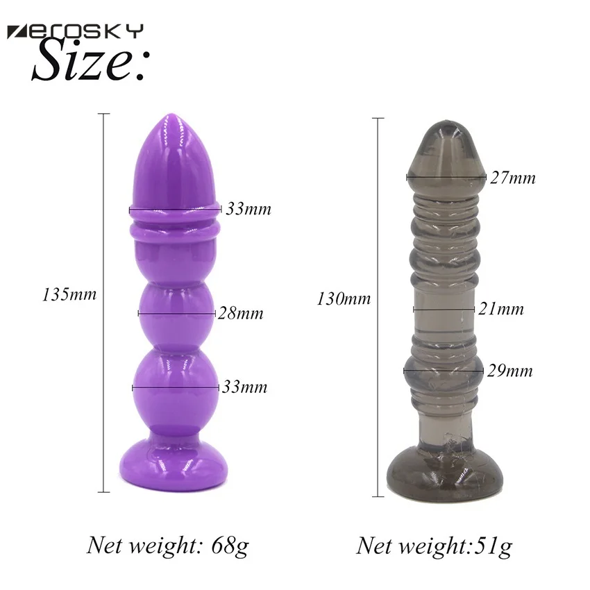 Zerosky Anal Plug Beads Jelly Toys Skin Feeling Dildo Adult Sex for Men Products Butt Woman | Красота и здоровье