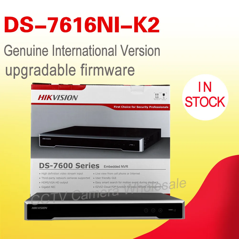 Бесплатная доставка DS-7616NI-K2 Английская версия Встроенный 4К NVR без POE H.265 2SATA для камер до 8МП