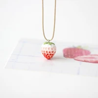 10pcslot cute strawberry necklace womens small fresh and sweet style pendant natural simple sprouting accessories