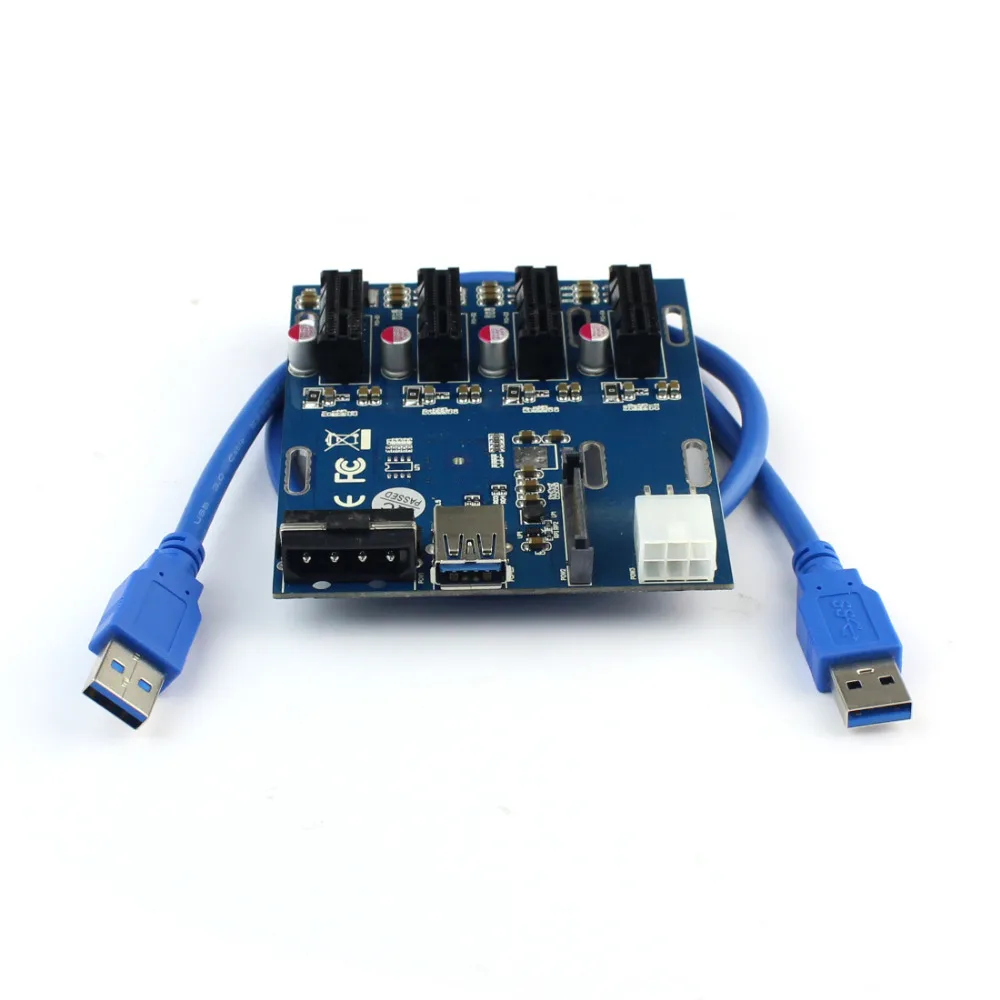 XT-XINTE PCIe 1 до 4 PCI Express 1X слот Riser Card Mini ITX к внешнему 4 PCI-e адаптер Порт мультипликатор карта для майнера BTC