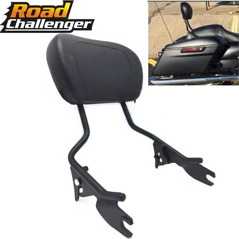 

Black Sissy Bar Upright Passenger Backrest w/ Pad For Touring Road King Street Glide FLHR FLHX FLHT FLTR 2009-2017 2018