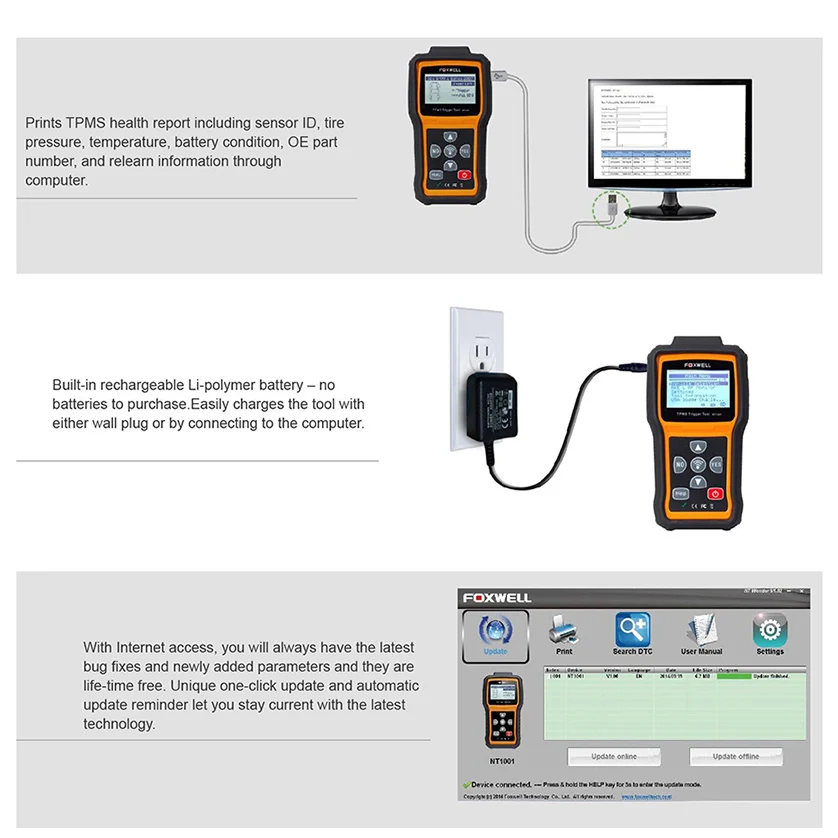 Система контроля давления в шинах FOXWELL NT1001 система шинах|tire pressure|foxwell nt1001pressure monitor