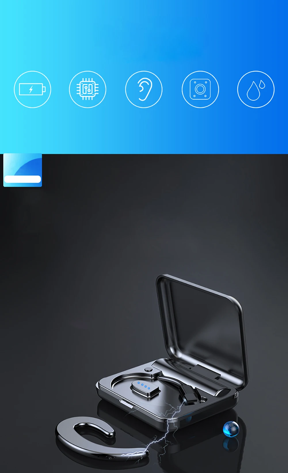 Bluetooth наушники водонепроницаемые беспроводные свободные руки гарнитура с