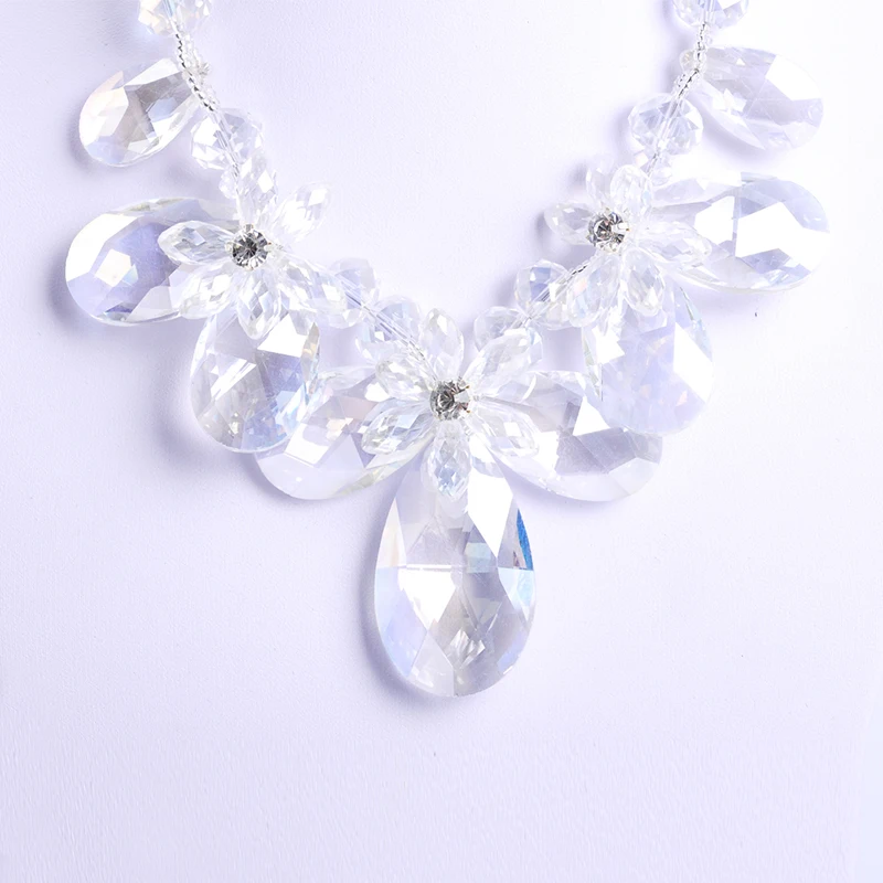 Новая мода трендовые многоцветные АБ многогранные хрустальные бусы цепочка с