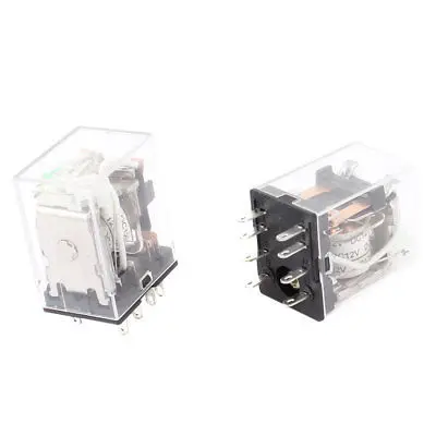 2 шт. HH52PL DC 12В катушка DPDT зеленая светодиодная лампа, универсальное силовое реле