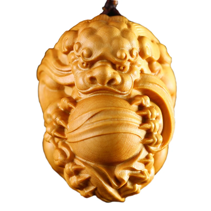 

Poplar Wood Dragon Keys Decoration Toy Art Figurines Miniatures Birthday Christmas Gift Wooden Carved Dragon