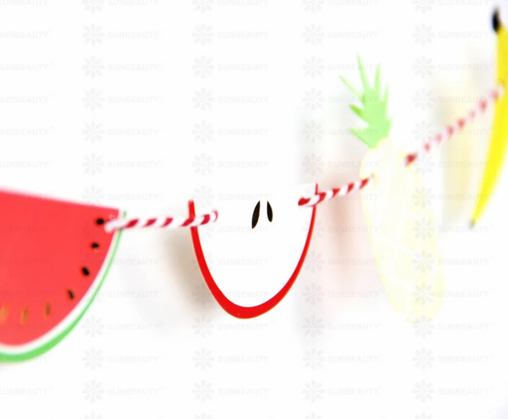 Маленькая бумажная гирлянда с фруктами летняя фруктовым наполнителем ананас