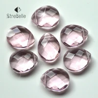 12x15mm 50pcs rosaline drop water cross hole loose faceted glass crystals beads bracelet jewelry diy p0006