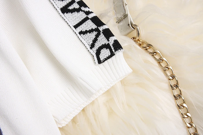 Женский трикотажный костюм ALPHALMODA вязаный свитер с тигром и брюки-карандаш 2 шт.