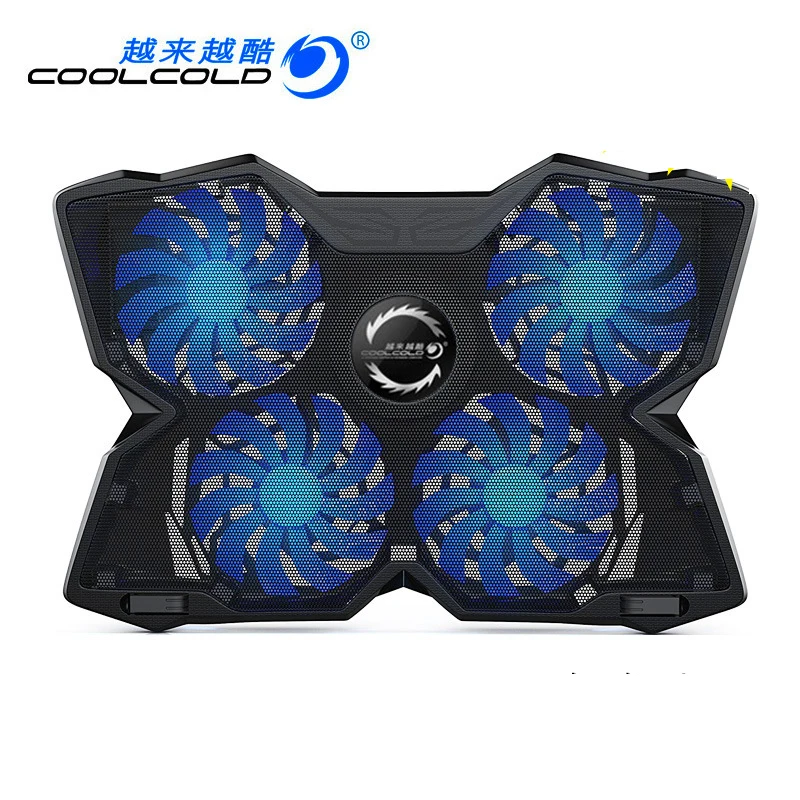 Охлаждающая подставка COOLCOLD для ноутбука 12 дюймов 13 14 15 6 17 с 4 вентиляторами 2 USB