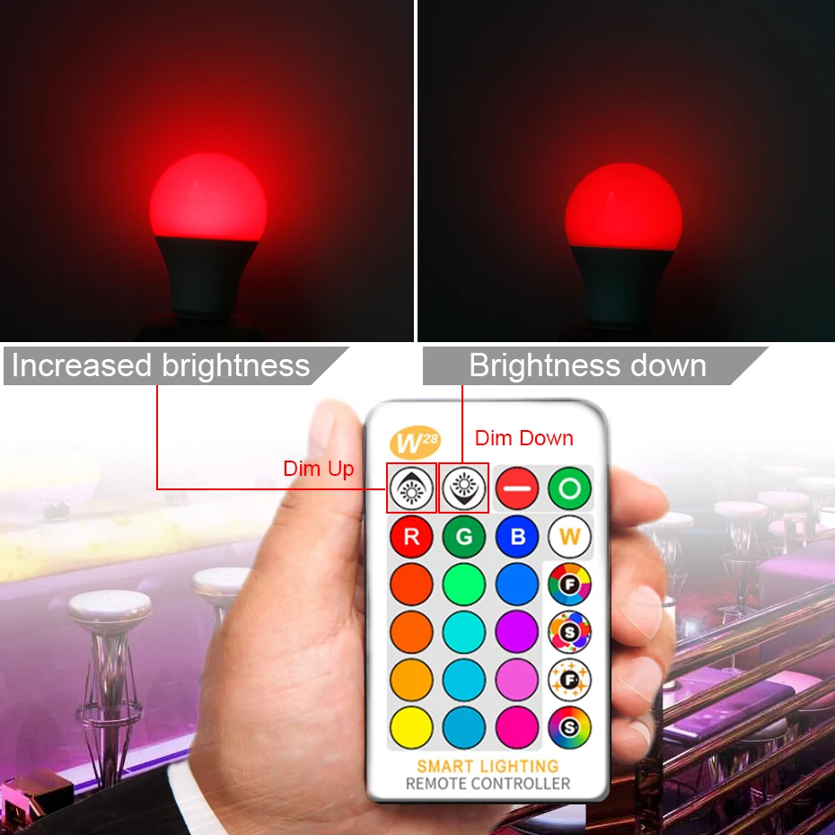 Умная лампа RGB 220 В 110 16 цветов с пультом дистанционного управления и функцией