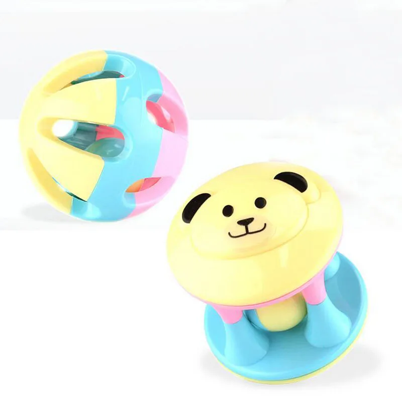 2 шт. Гладкий милый детский погремушка прорезыватель ручные колокольчики