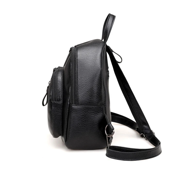 Женский рюкзак mochila mujer, кожаный маленький рюкзак, подростковые черные рюкзаки, Многофункциональный школьный рюкзак, повседневный рюкзак