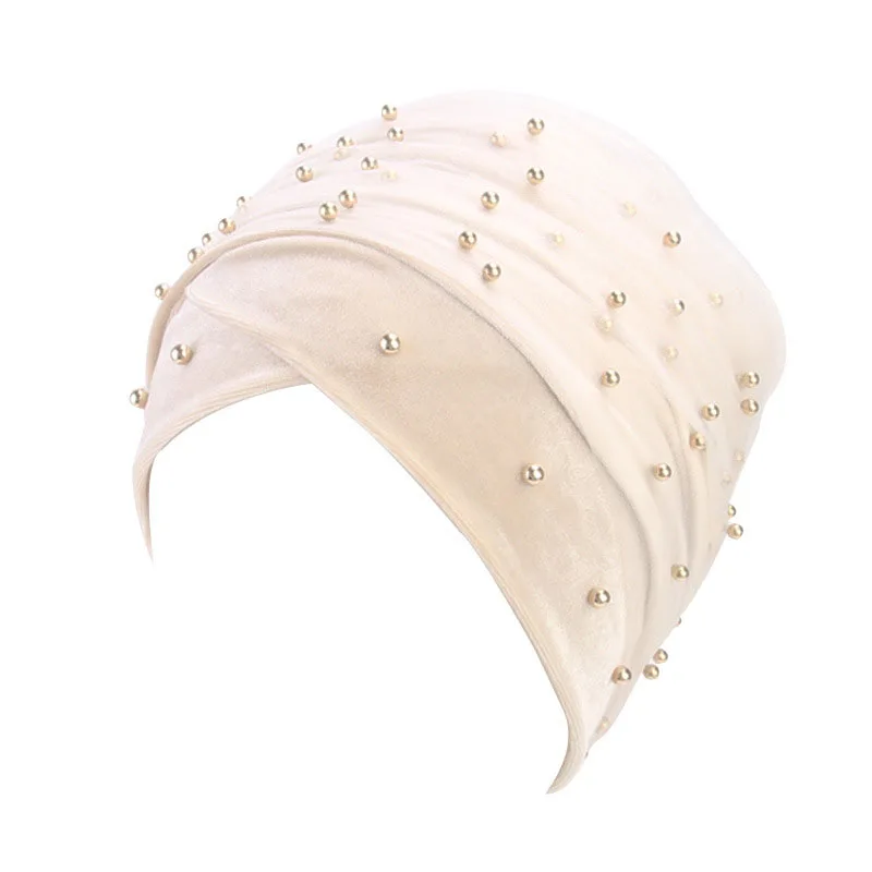 Большой новый роскошный женский шарф шапочки под хиджаб бархатные украшенные