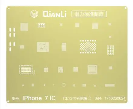 for iphone 7 7p ic QIANLI IOS Золотой 3D стальная сетка NAND baseband IC/cpu A8 A9 A10 A11 3D BGA трафарет для IPHONE 6 6S 7 7P 8P T0.12 net - Цвет: for iphone 7 7p ic